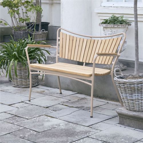Mandalay Marguerit Havebænk L: 112 cm - Teak/Taupe
