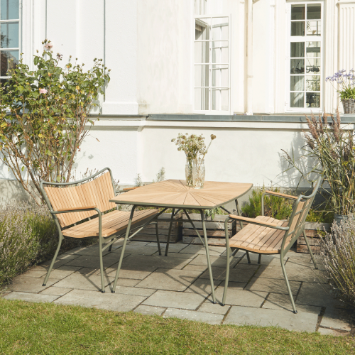 Mandalay Marguerit Havebænk L: 143 cm - Teak/Olivengrøn 