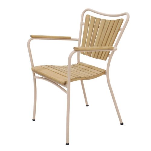 Mandalay Marguerit Havestol - Teak/Taupe