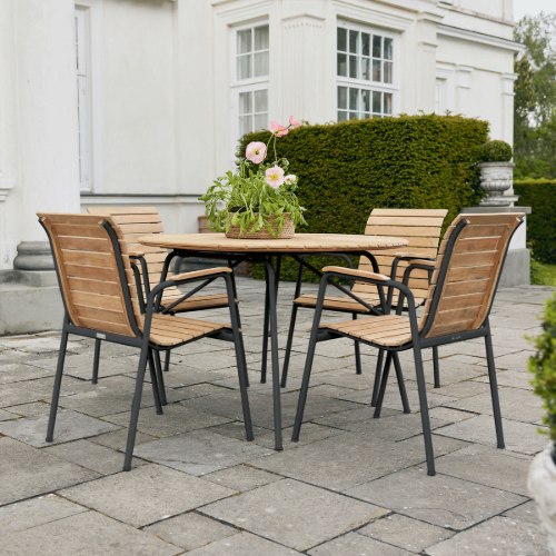 Mandalay Marguerit Magnolia Havebord Ø: 110 cm - Teak/Antracit
