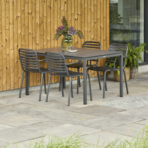 Mandalay Pure Havebord L: 132 cm - Aluminium/Antracit (Midlertidigt Udsolgt)